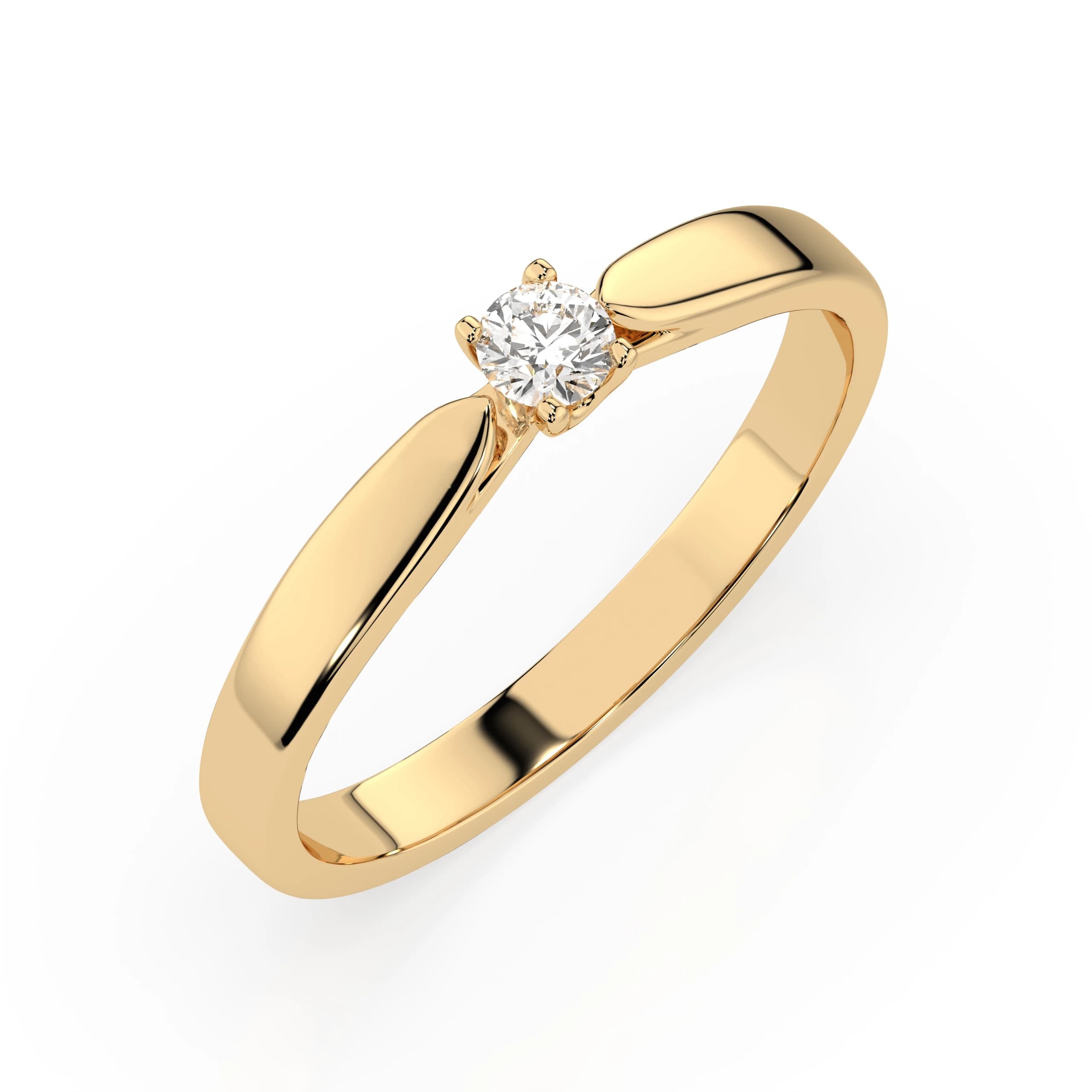 Rhea 0.08 ct Cathedral Diamond Solitaire Ring