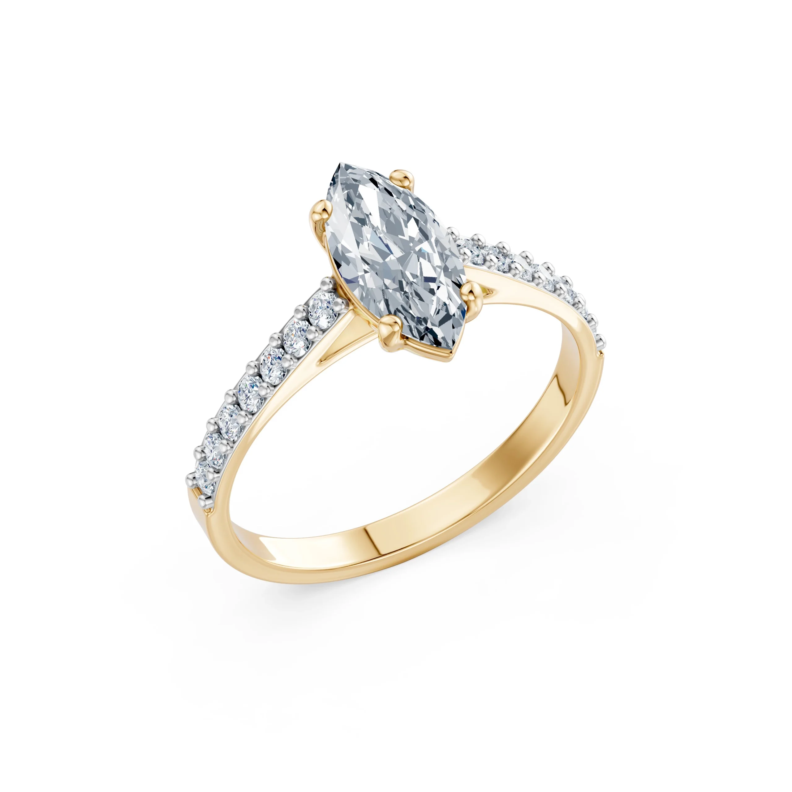 Thalassa 1.28 ct tw Marquise Lab-Grown Diamond Engagement Ring with Pavé Band