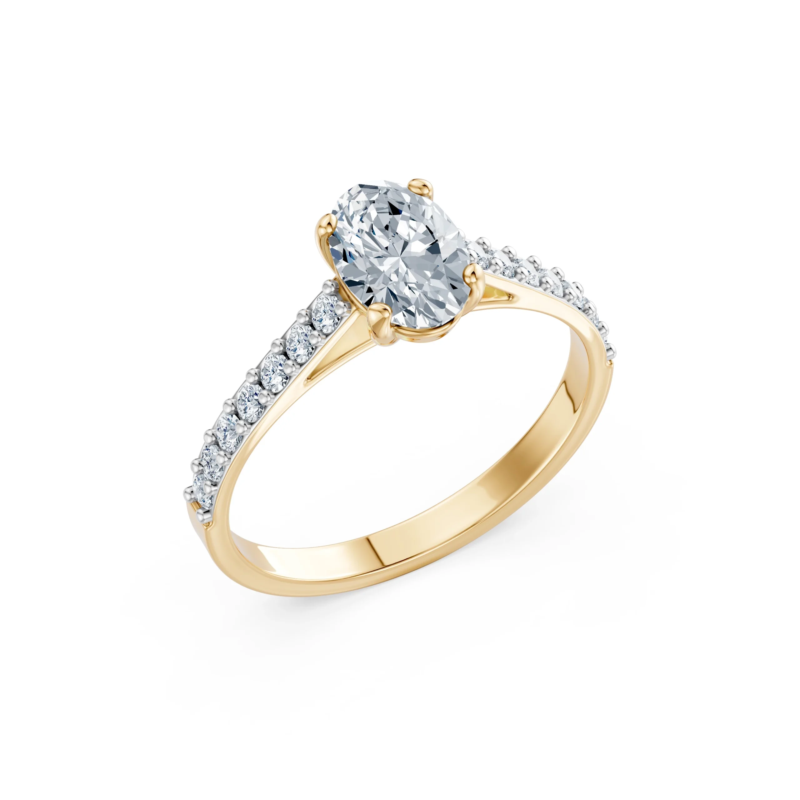Thalassa 1.28 ct tw Oval Lab-Grown Diamond Engagement Ring with Pavé Band