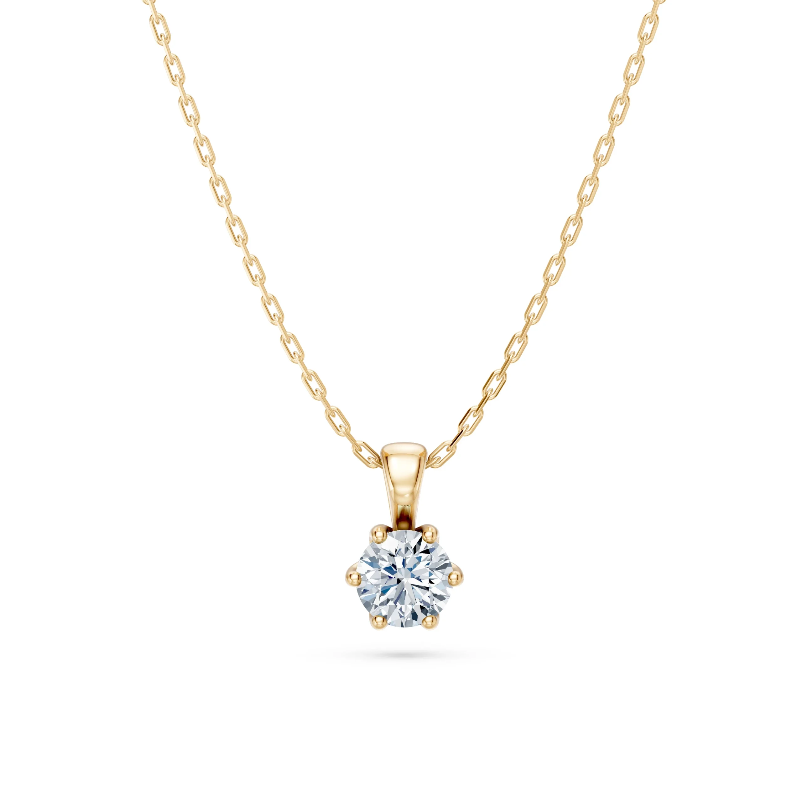 Thalia 0.30 ct Six-Prong Diamond Solitaire Pendant Necklace