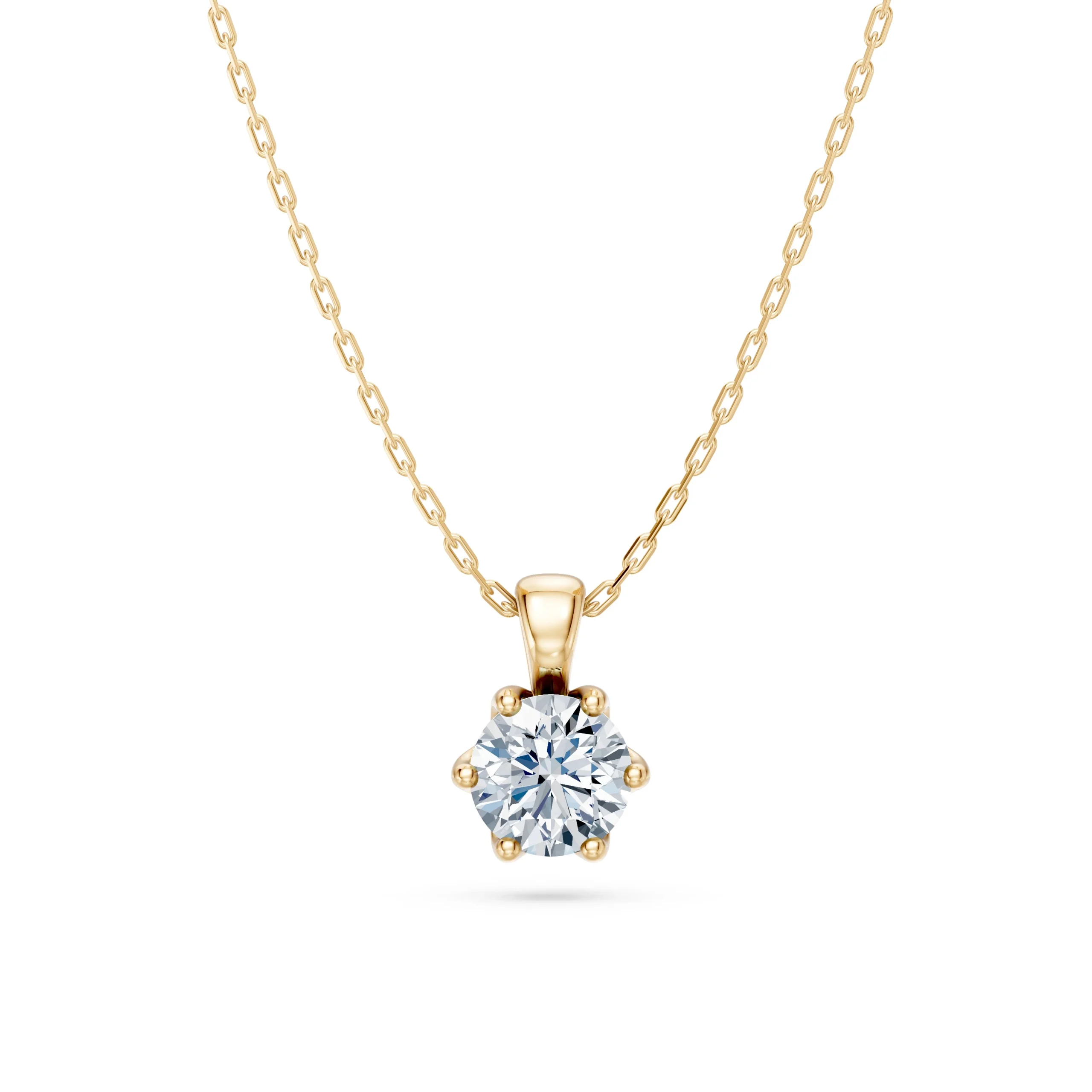 Thalia 0.50 ct Six-Prong Diamond Solitaire Pendant Necklace