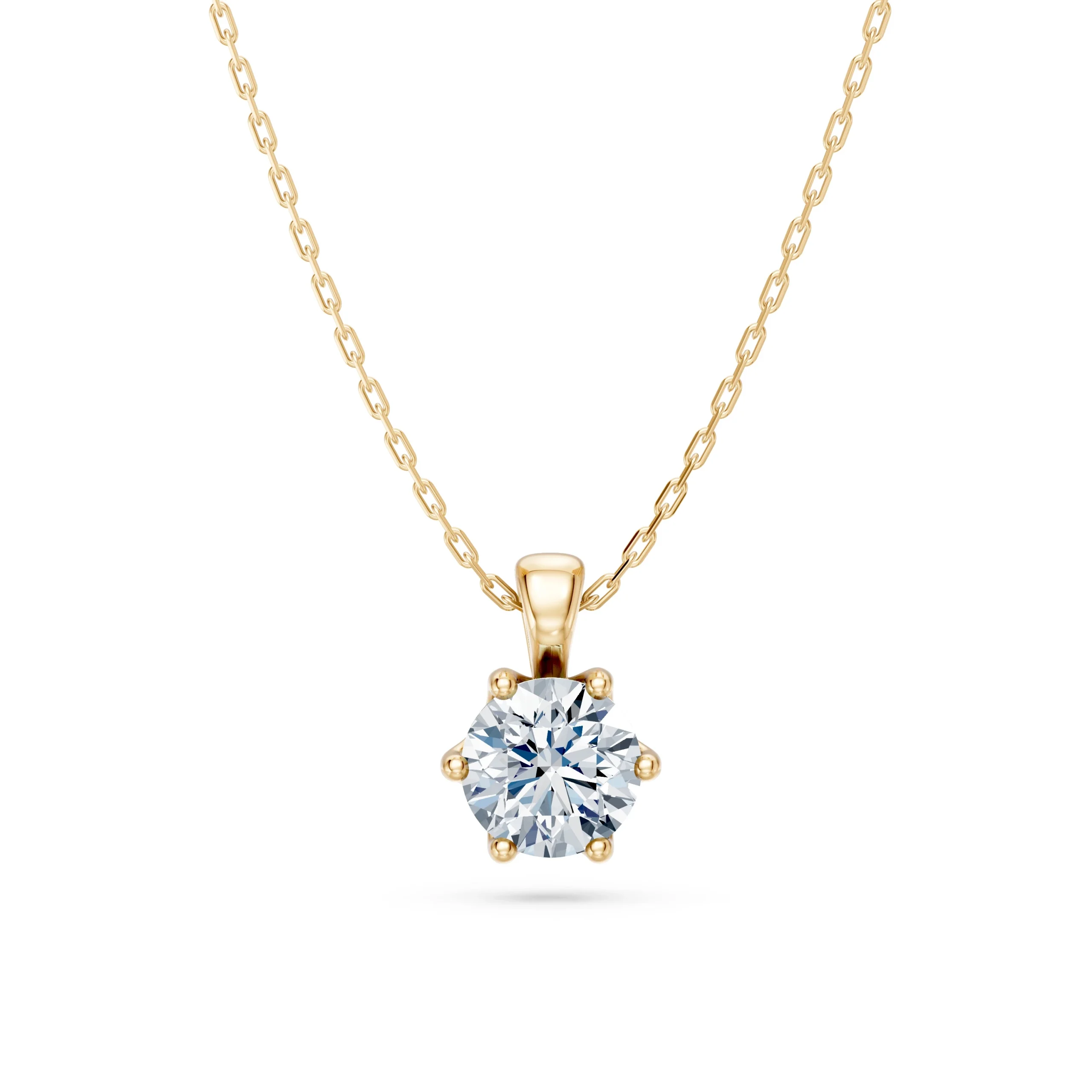 Thalia 0.70 ct Six-Prong Diamond Solitaire Pendant Necklace