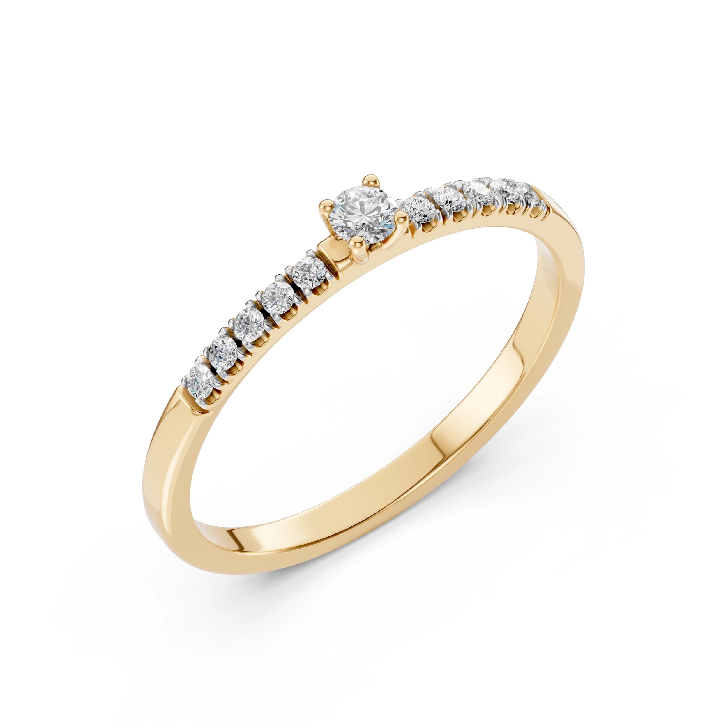 Zoe 0.17 ct tw Petite Diamond Ring with Pavé Band